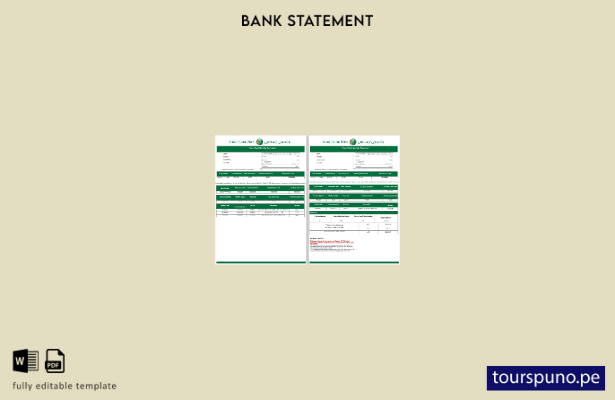 lista para imprimir plantilla de páginas de extracto bancario islámico de Emirat